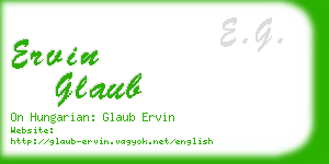 ervin glaub business card